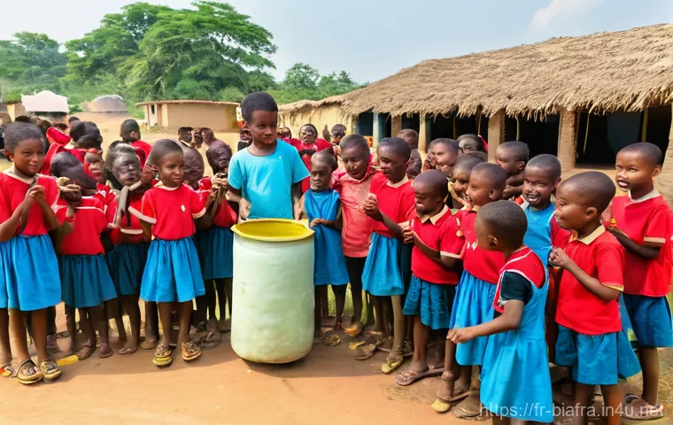 비아프라의 교육 시스템 - **"Community-Led Learning in a Humble Home"**
    An intimate and heartwarming portrayal of intergen...