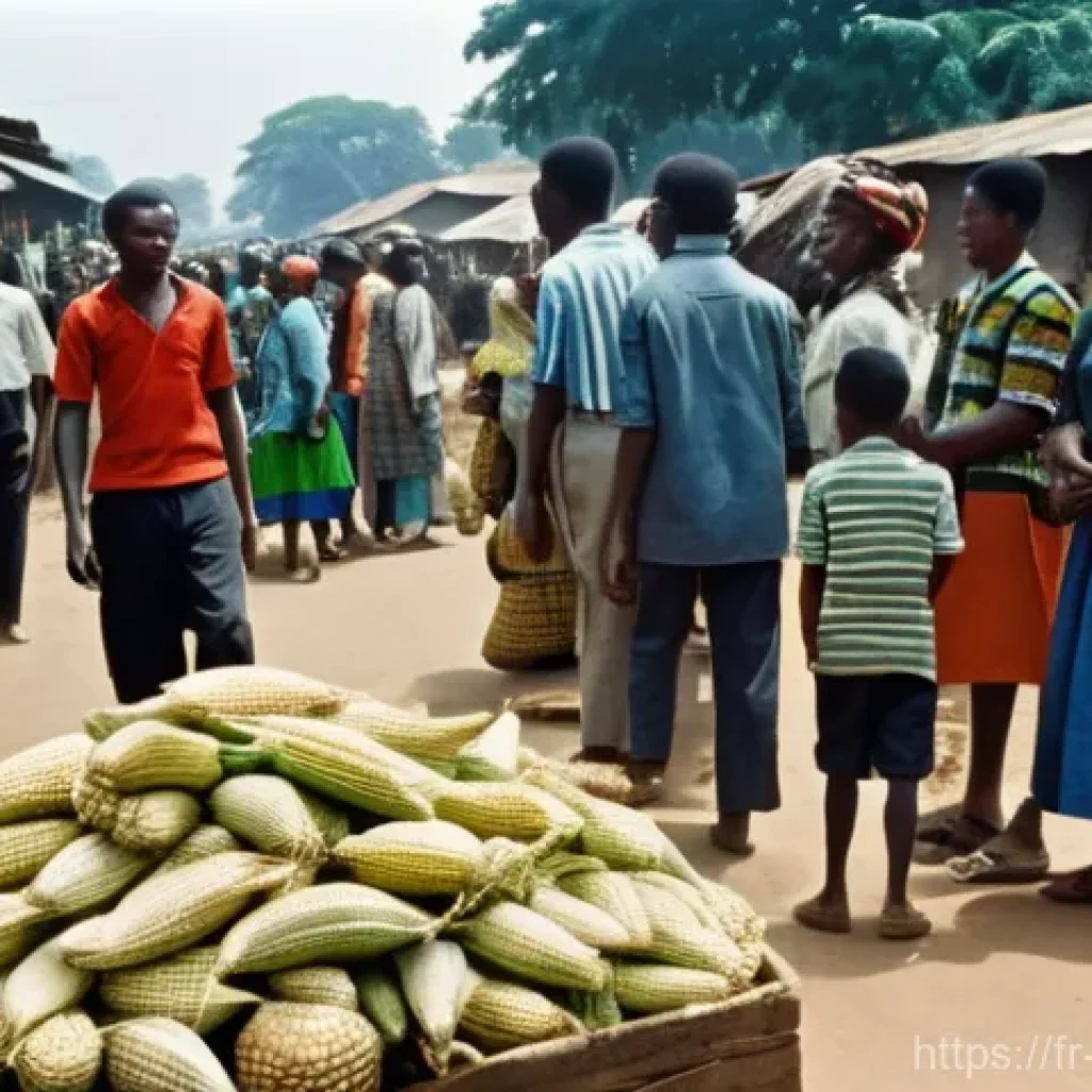 비아프라 공화국 경제 - **"A vibrant Biafran market scene in the late 1960s, showcasing local resilience. Adults and fully c...