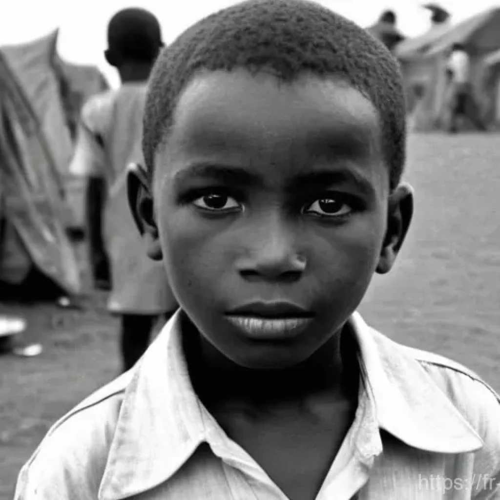 비아프라 전쟁과 국제 원조 단체 - **Prompt 1: The Glimmer of Hope Amidst Famine's Shadow**
    A profoundly moving, realistic photogra...