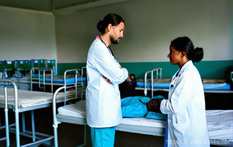 비아프라 전쟁과 국제 원조 단체 - **Prompt 2: Lifeline Through the Skies: Breaking the Blockade**
    A dramatic and gritty, cinematic...